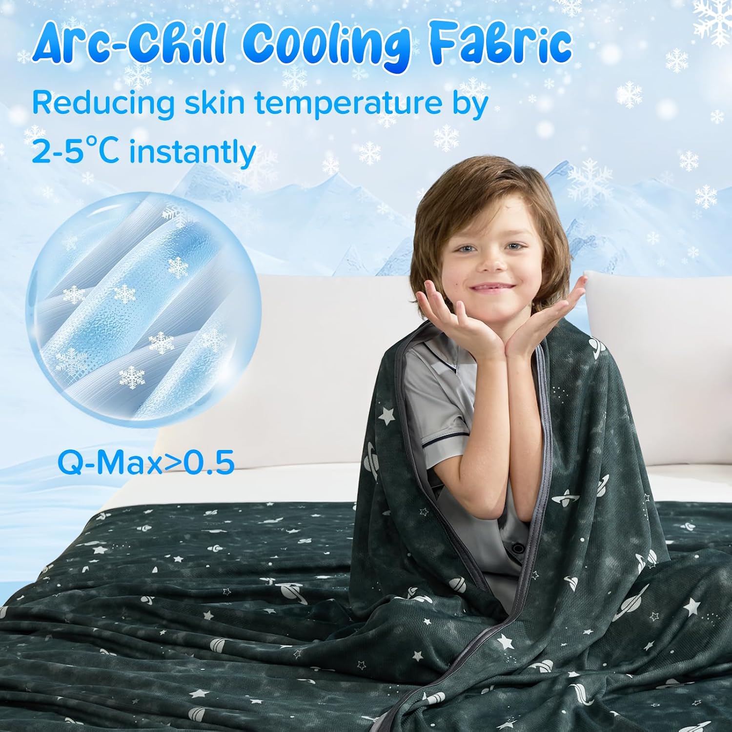 LUXEAR Cooling Blanket with Glow in the Dark Design