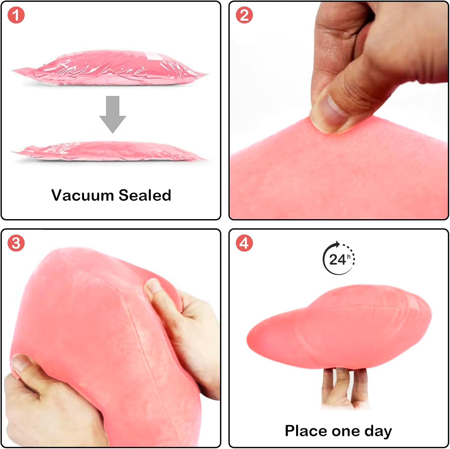 ChezMax Heart Pillow Blanket - Pink 2-in-1 Set