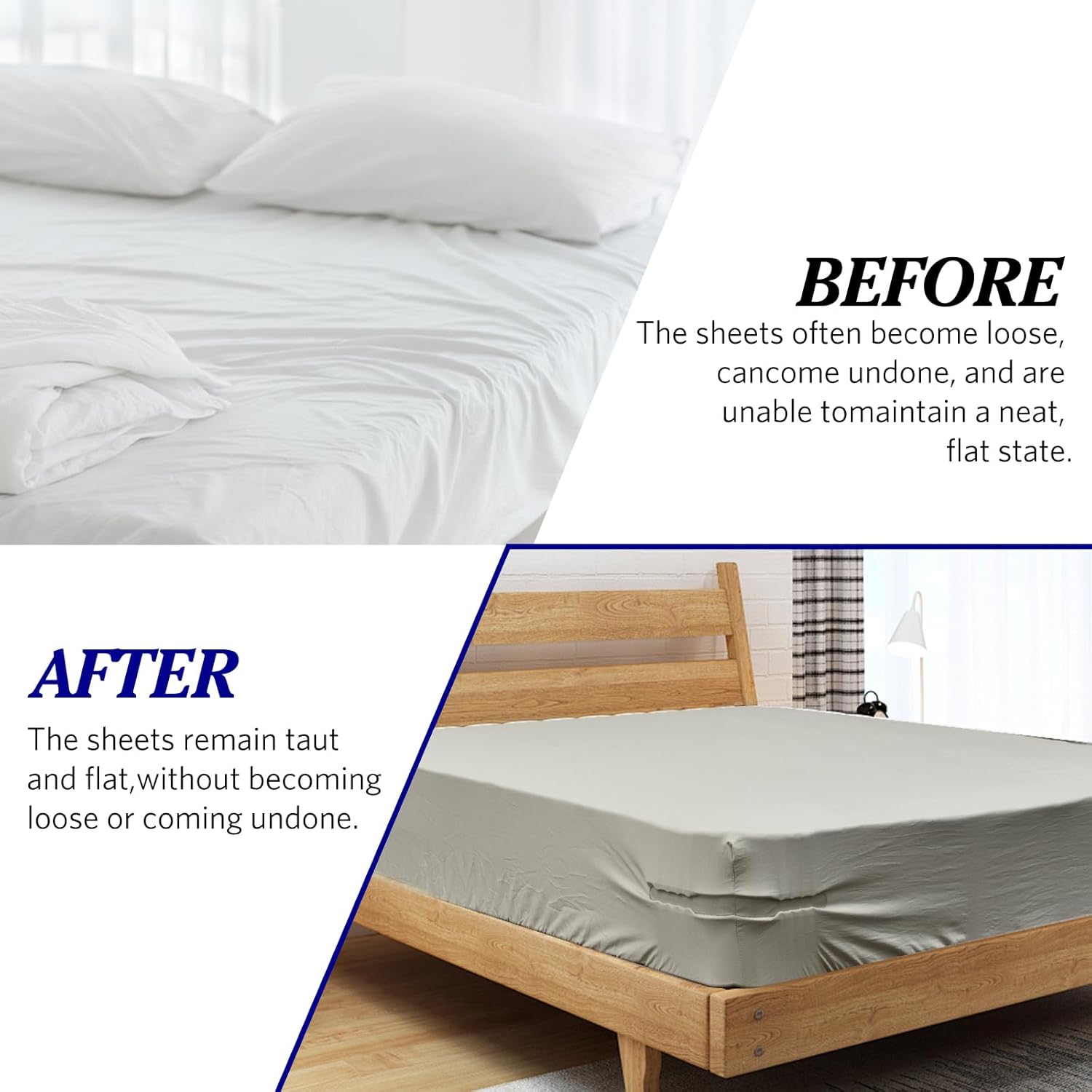 Heavy Duty Bed Sheet Holder with Lock Strips - White