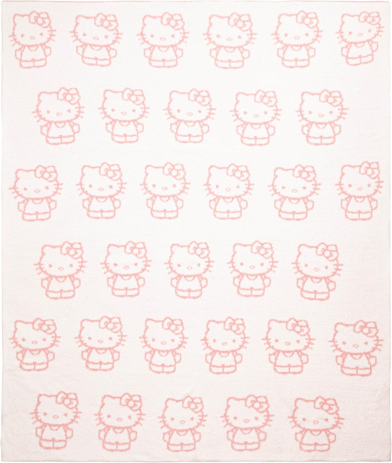 Hello Kitty Feather Knit Fluffy Throw Blanket - 50x60 Inch Pink