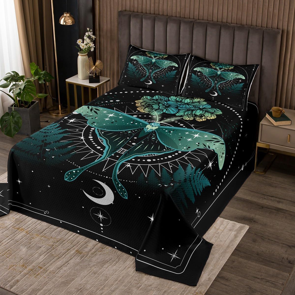Castle Fairy Moth Bedspread Set for Kids Twin Size