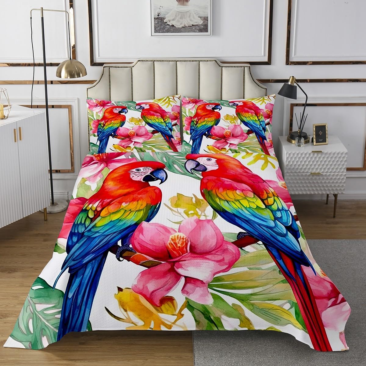 Erosebridal Parrot Coverlet Set for Teens Boys