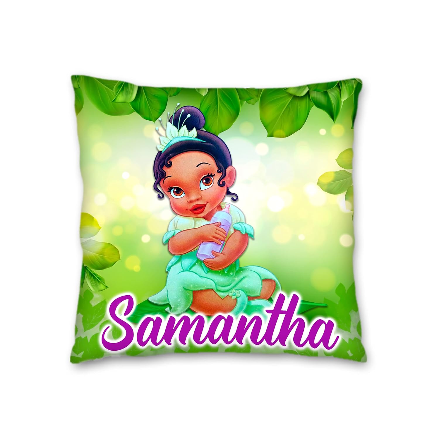 Baby Tiana Pillow with Name - 16in Insert Included