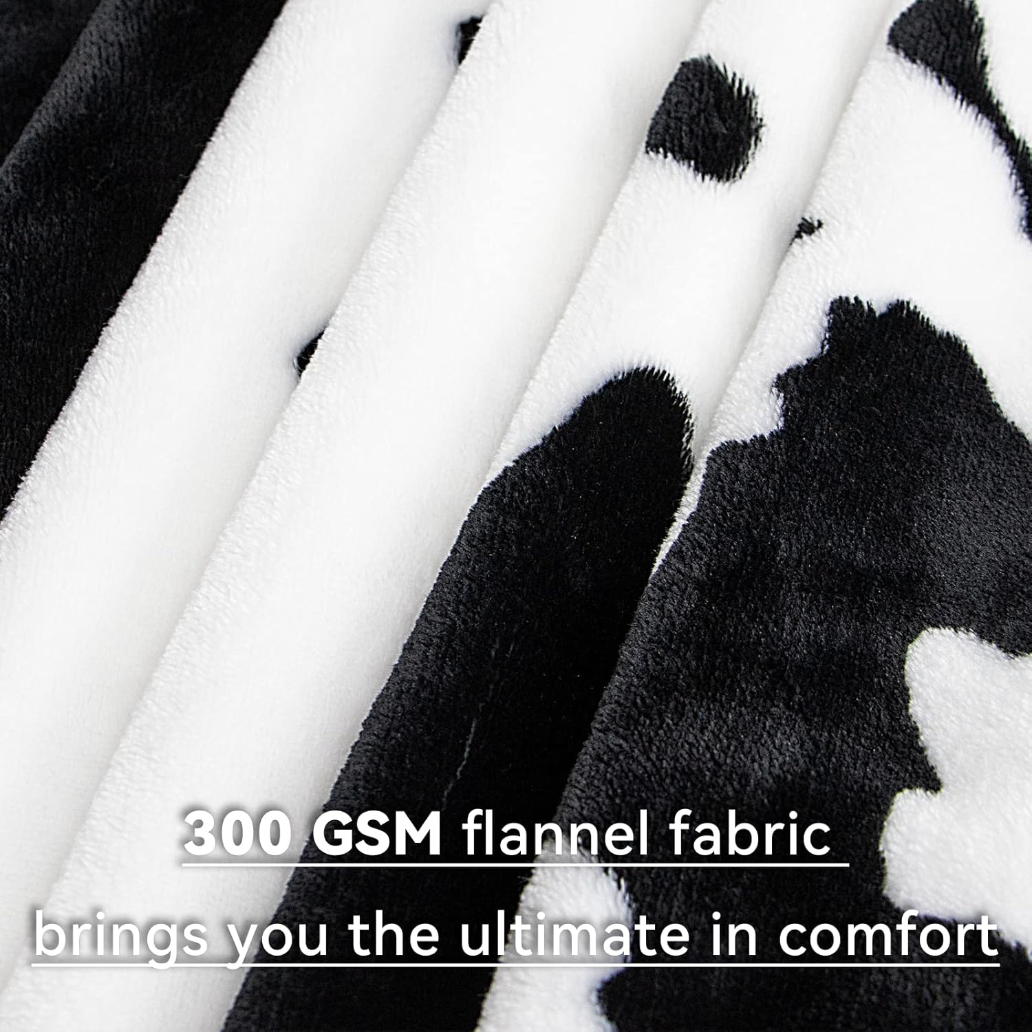 Cow Print Blanket - 50x60 Plush Fuzzy Fleece Throw for Kids Adults