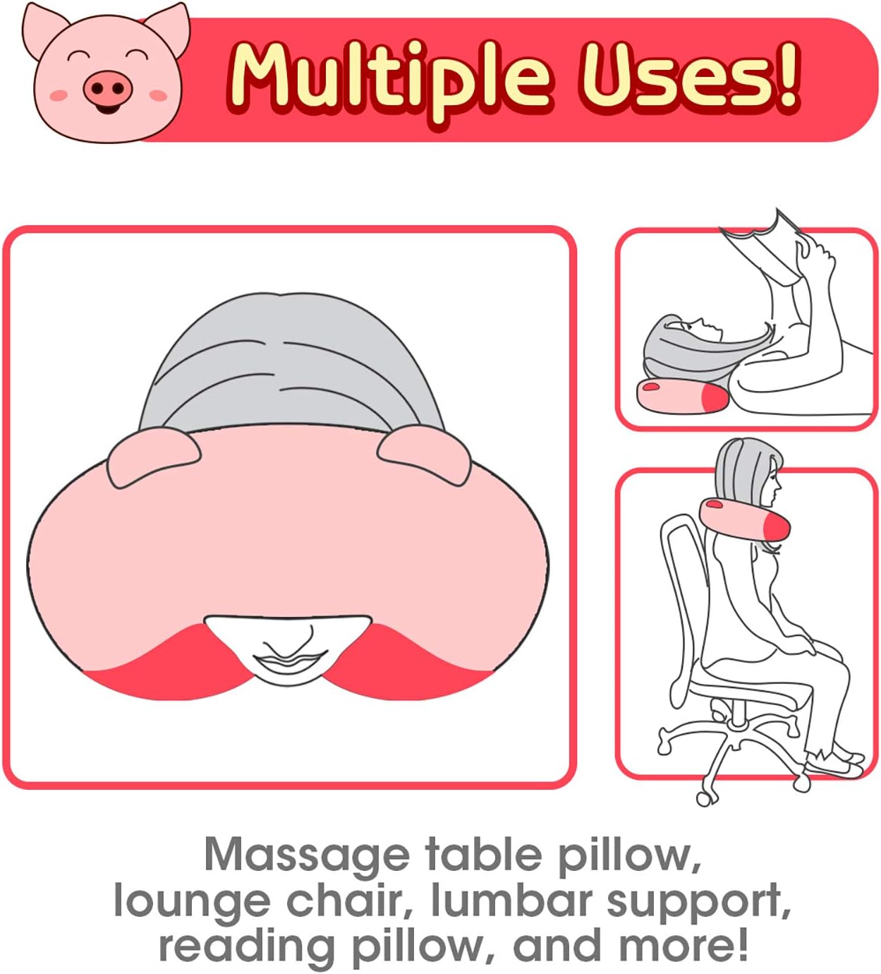 H HOMEWINS Travel Pillow for Kids with Cute Animal Design