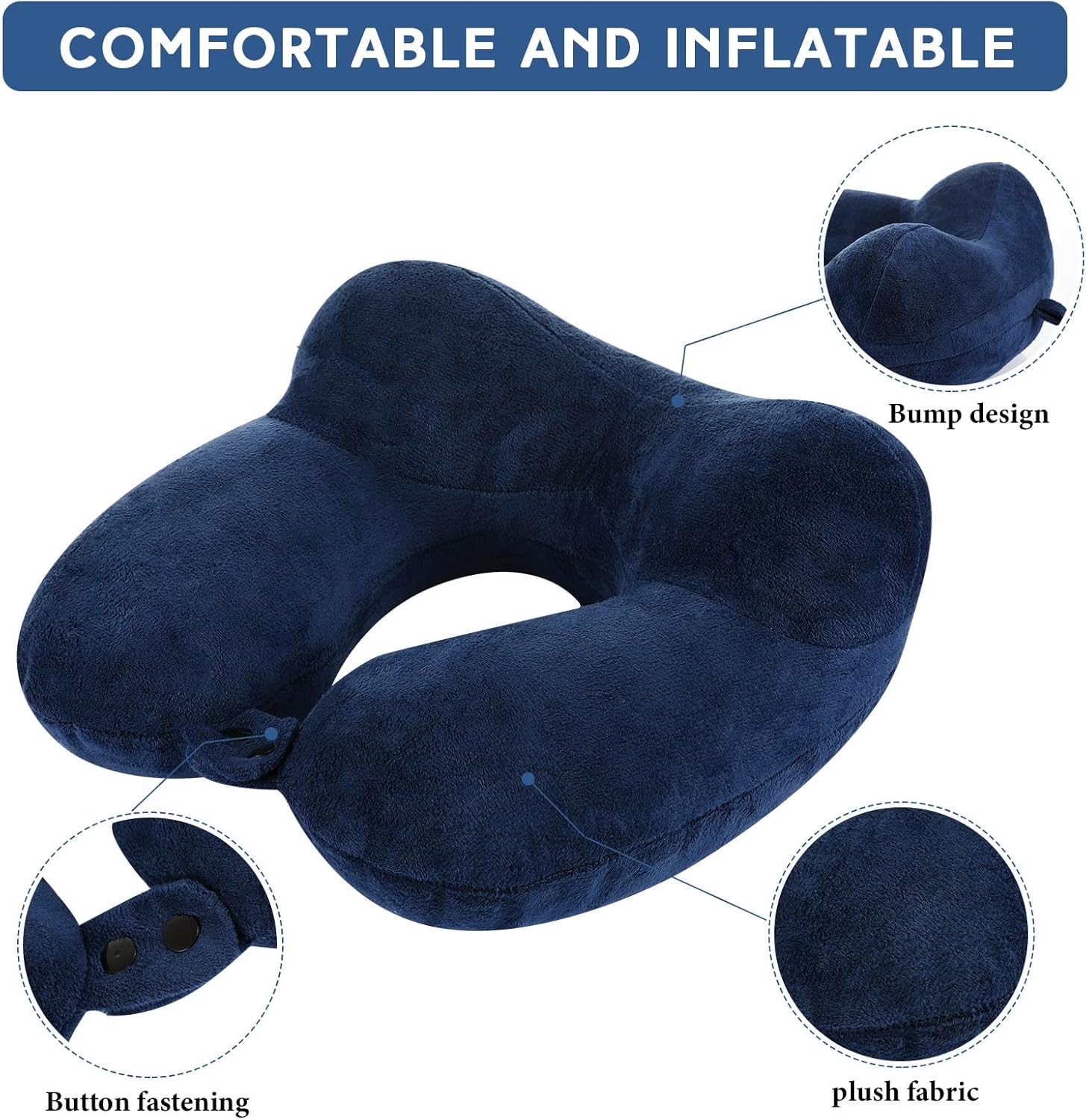Sintuff 2 Pack Inflatable Travel Pillow Set
