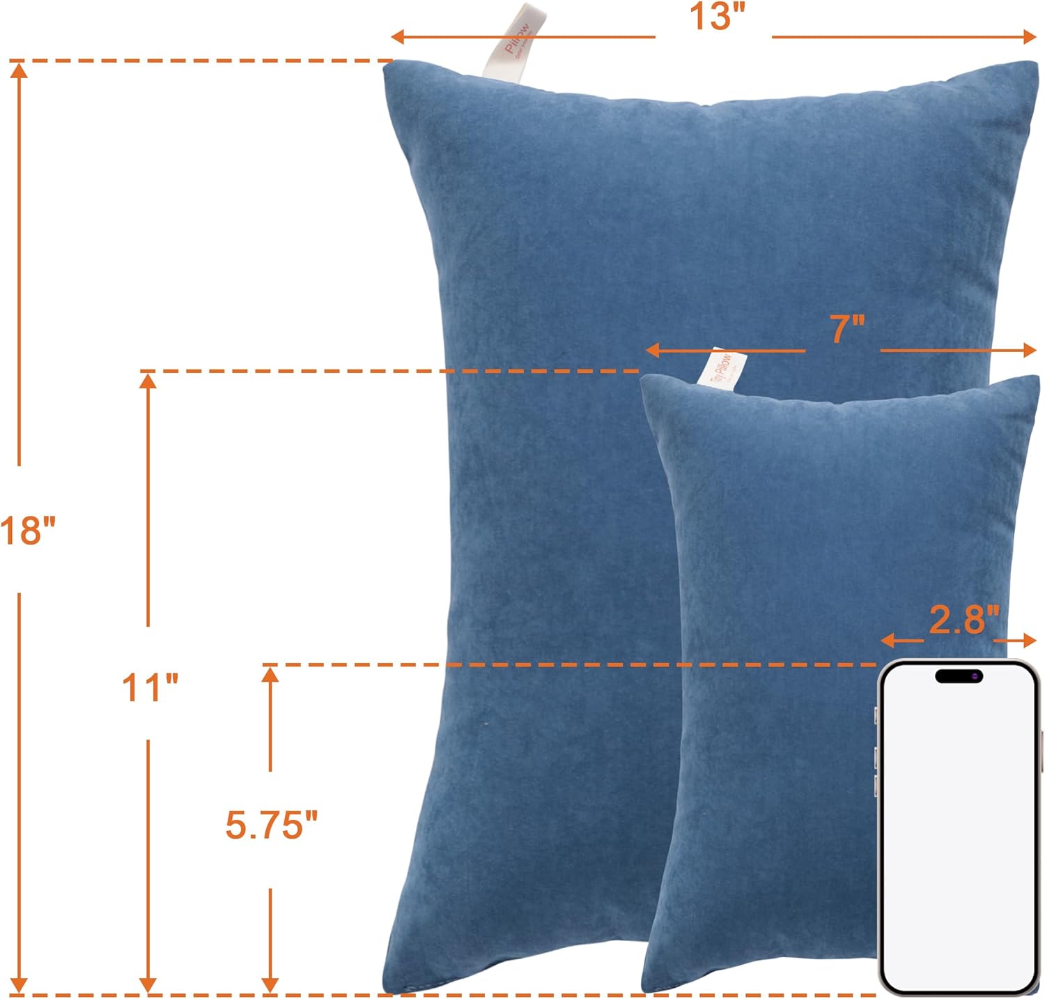 NTBAY Toddler Travel Pillow - 13x18 Denim Blue