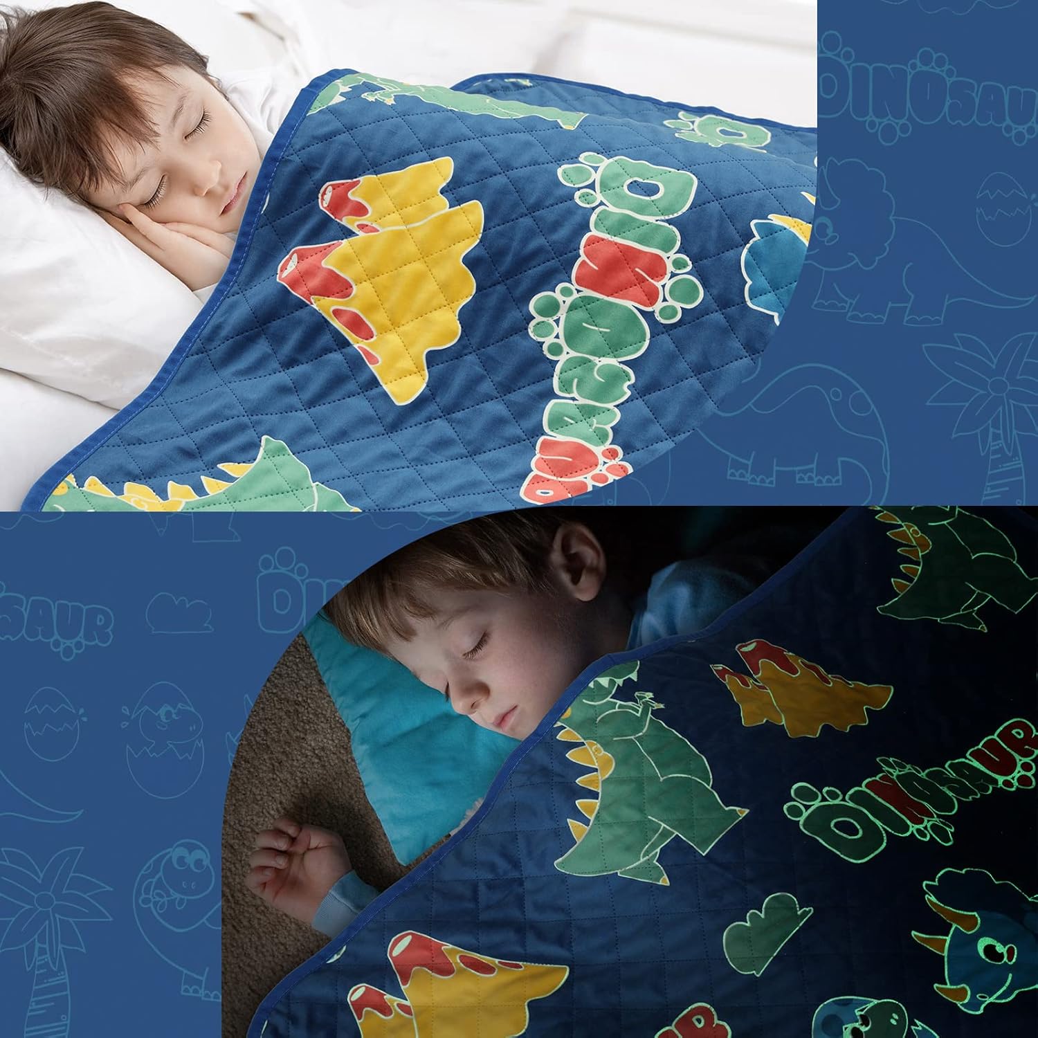 Glow in the Dark Dinosaur Cooling Blanket for Kids