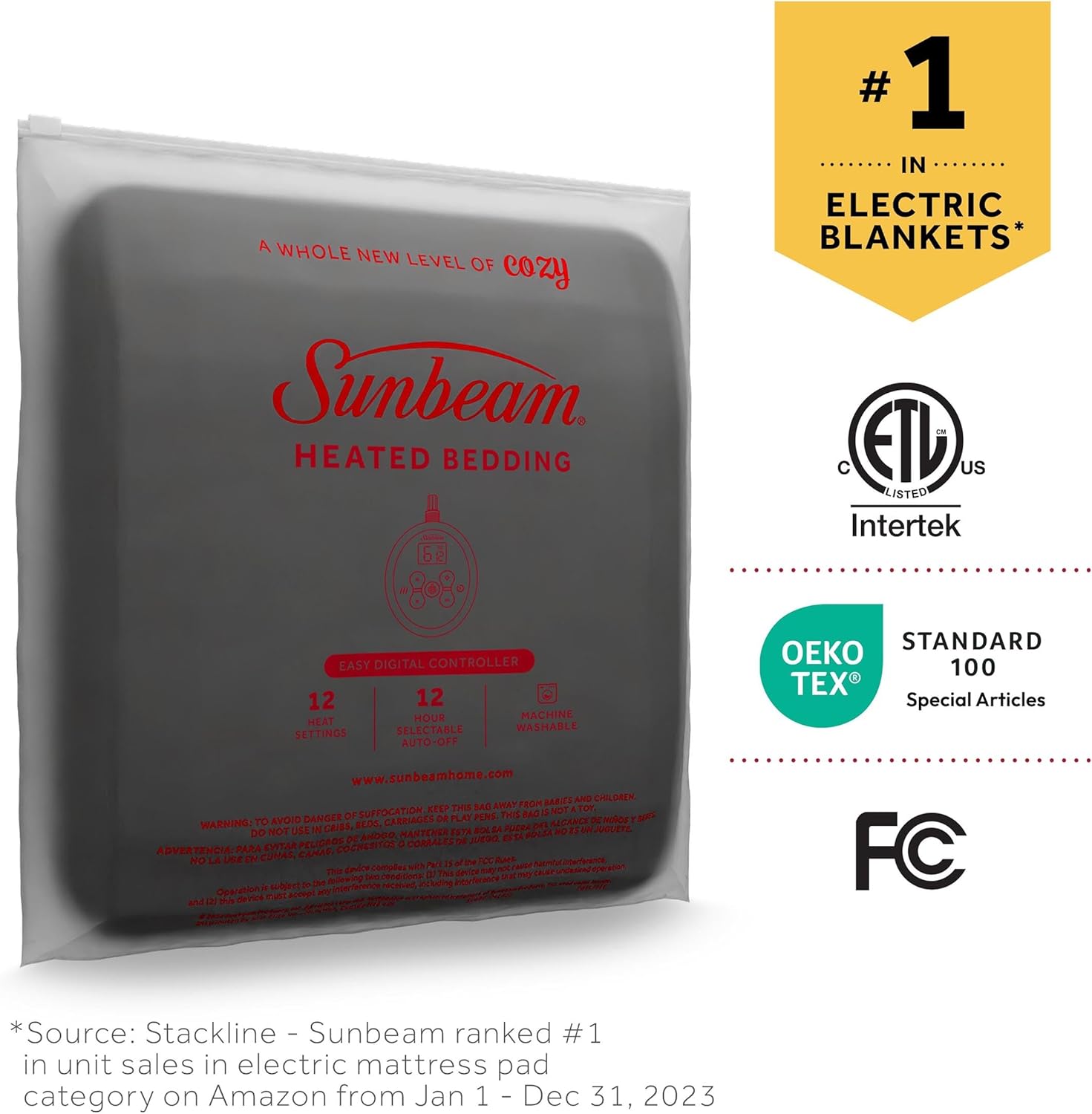 Sunbeam Royal Luxe Night Fog Heated Blanket - King 1