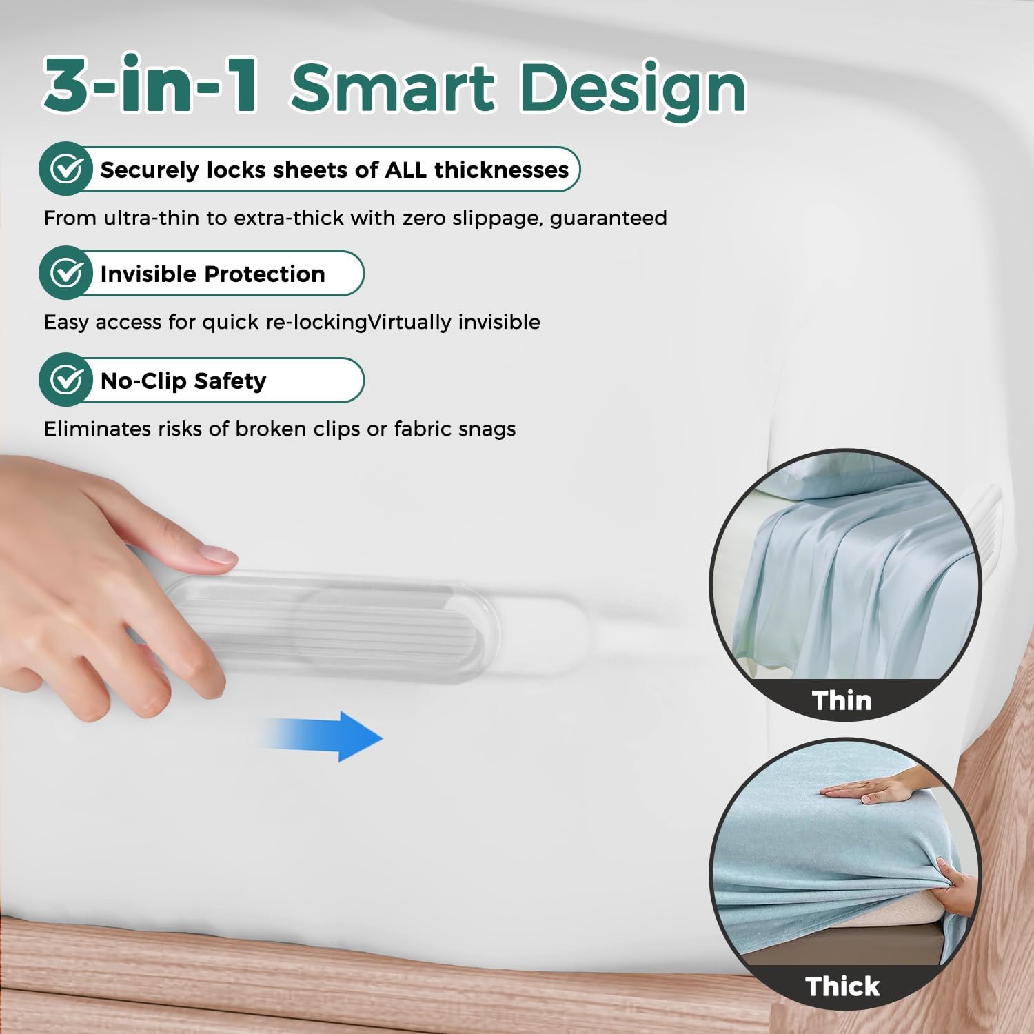 TORRYZA 2025 Bed Sheet Holder - No-Slip No-Clip Foldable