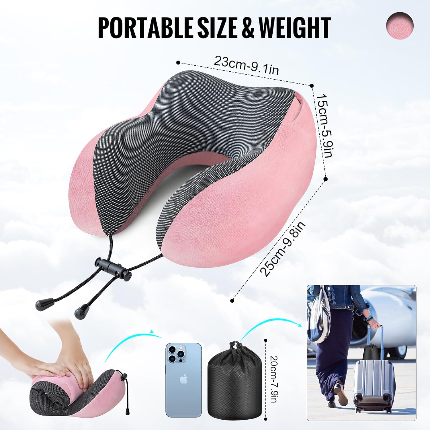 Cirorld Travel Pillow with Hood for Women
