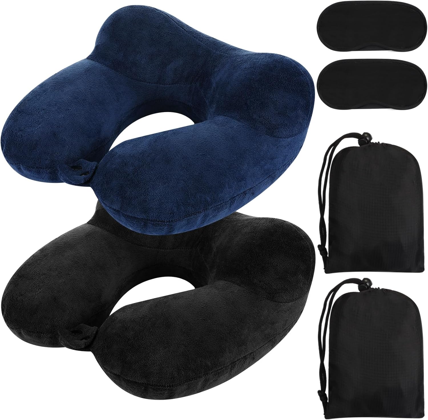 Sintuff 2 Pack Inflatable Travel Pillow Set