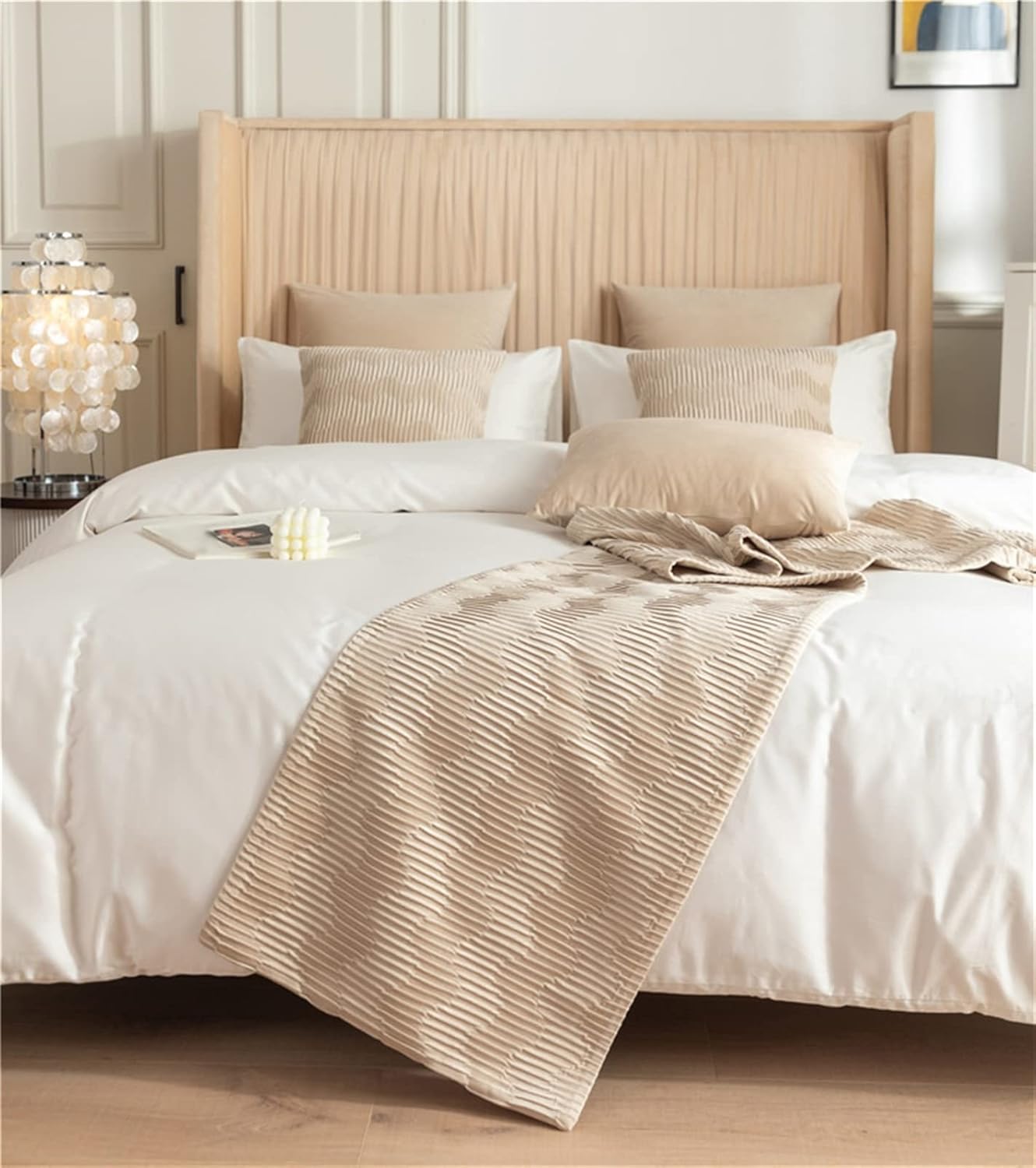Fudaiki Bed Runner Quilted Fleece Bed Throw for King Bed