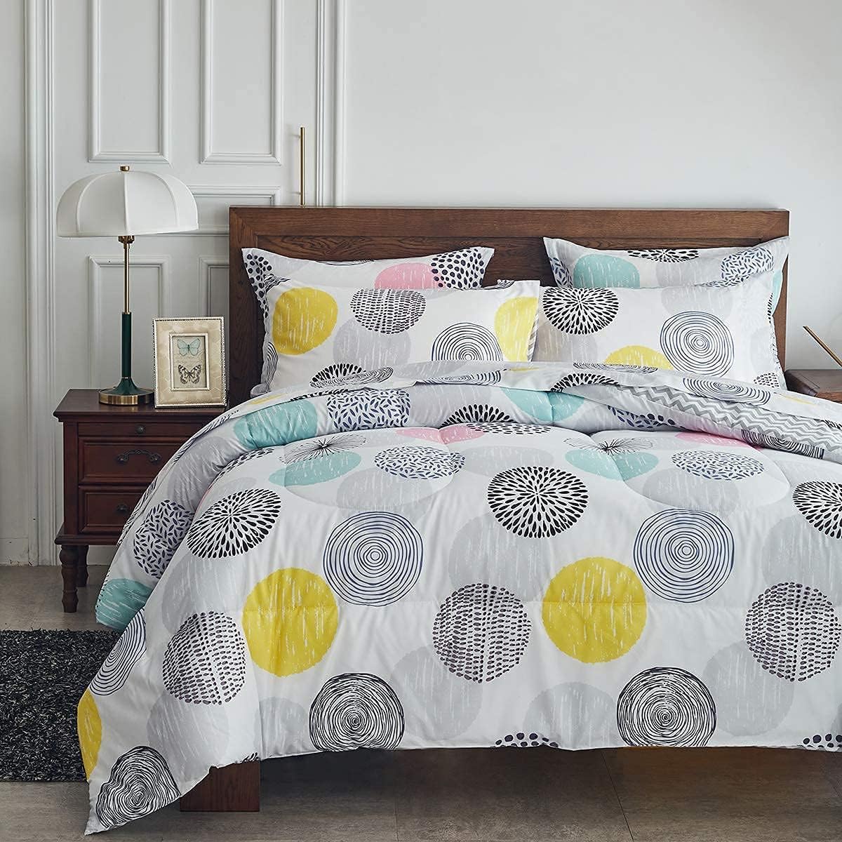 UOZZI BEDDING 7-Piece Queen Comforter Sheet Set
