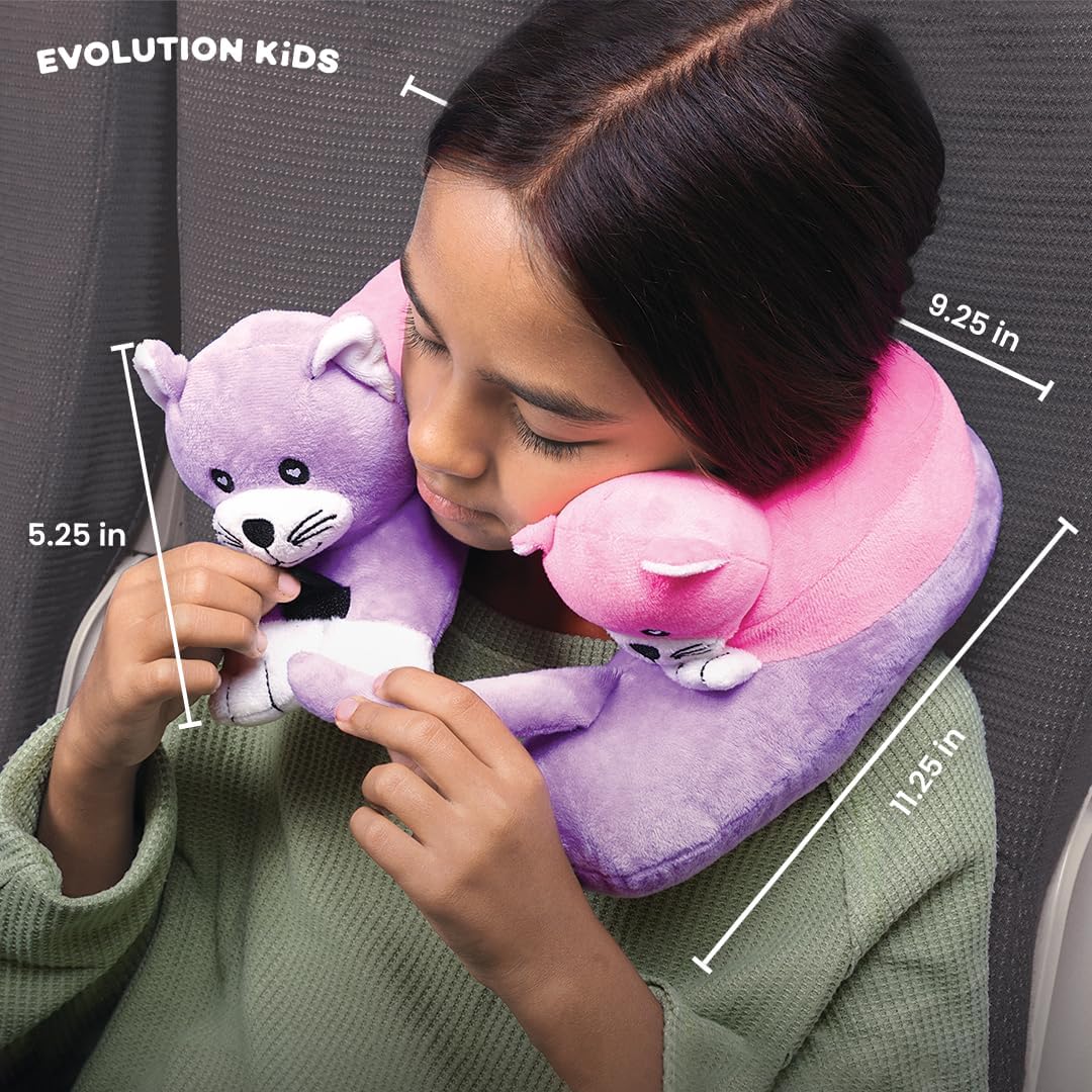 Cabeau Kids Travel Pillow Kitten Design 360 Comfort