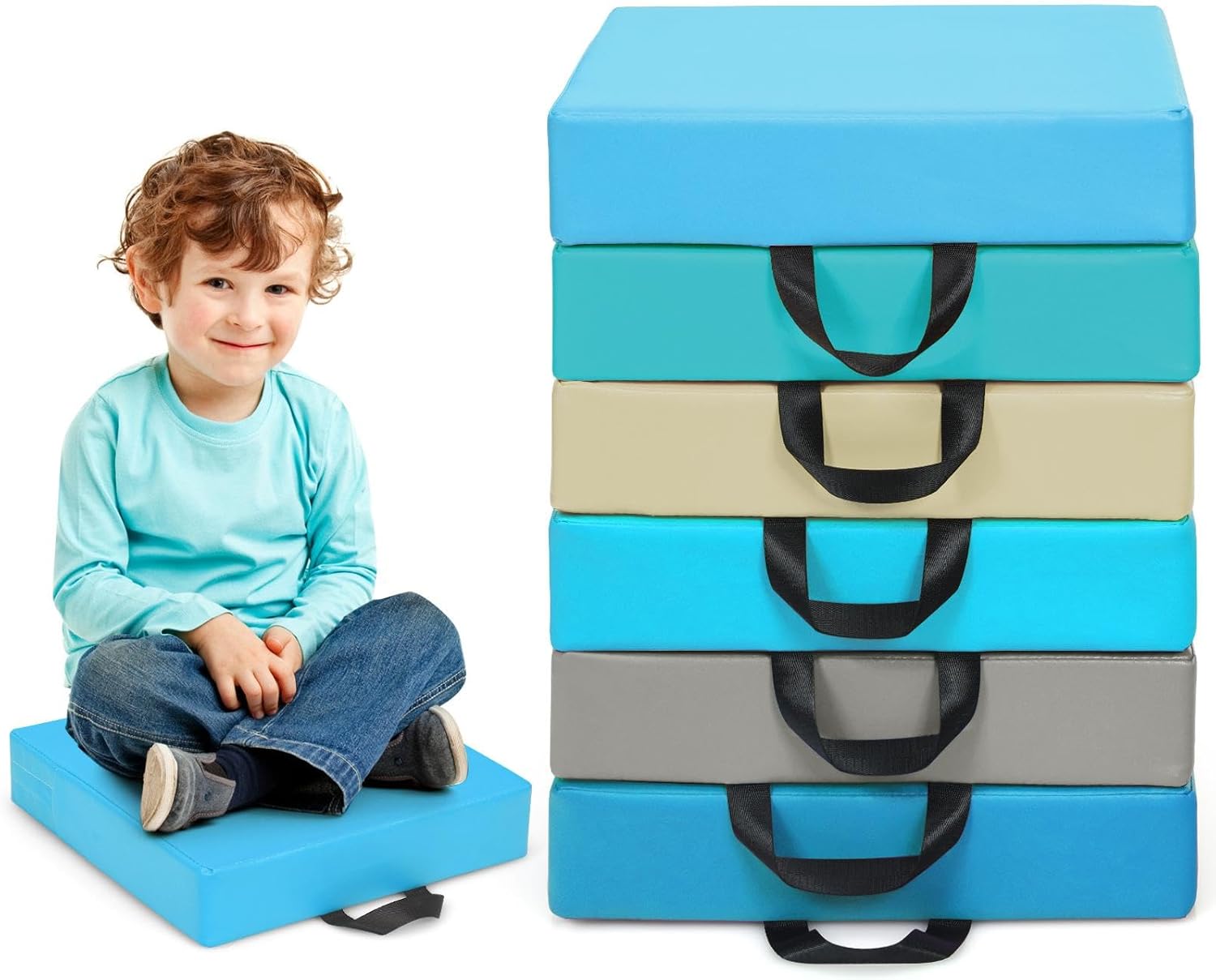 GLACER 6 Pcs Floor Cushions for Kids