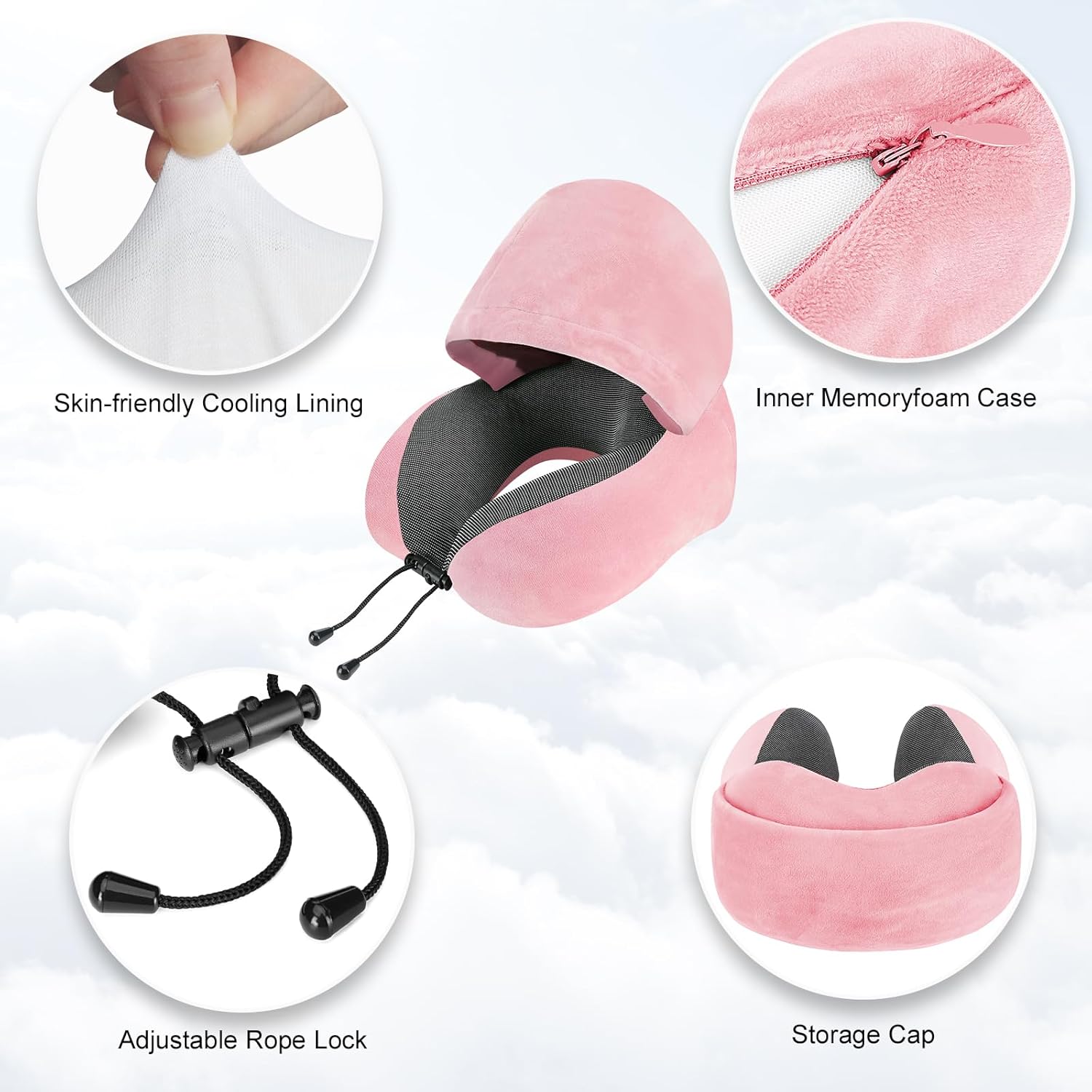 Cirorld Travel Pillow with Hood for Women