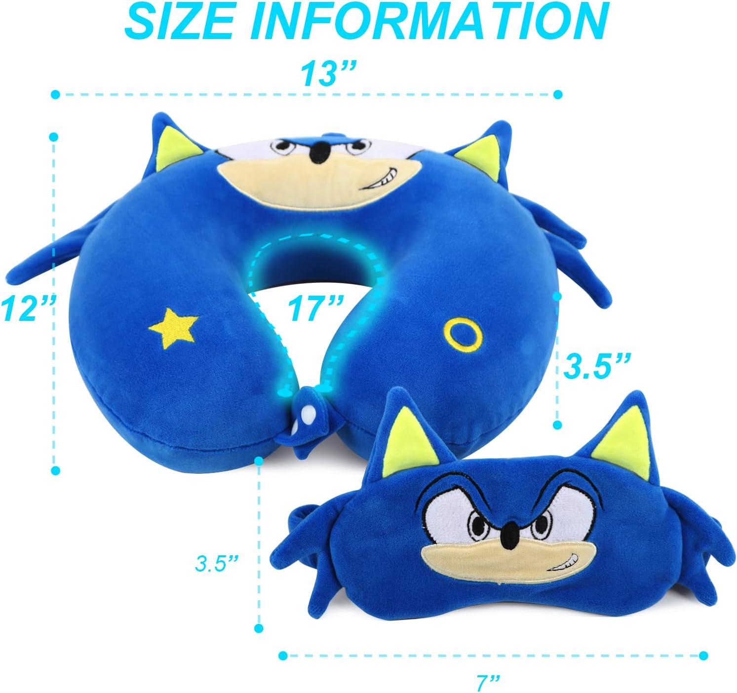 Superhero Travel Pillow with Eye Mask and Memory Foam