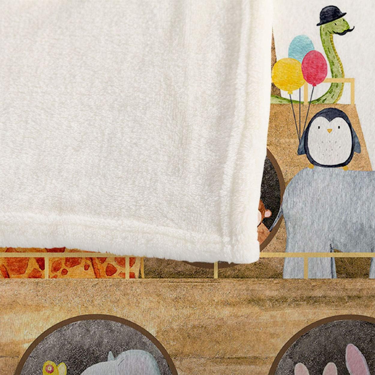 Mugod Soft Flannel Throw Blanket with Noahs Ark Animals