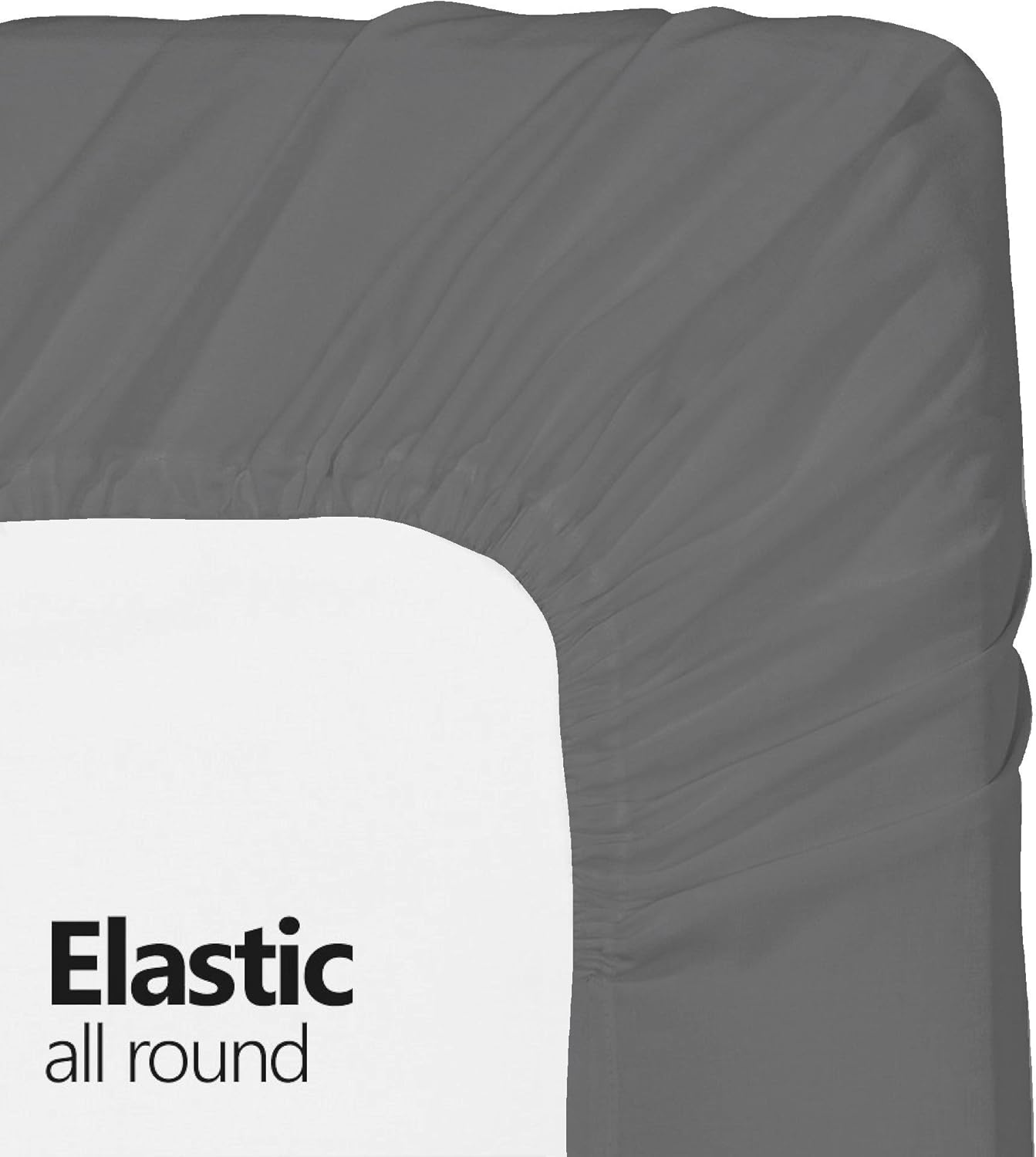 Microfiber 2 Twin XL Fitted Sheets - 1800 Ultra Soft 15 Deep Pocket Grey