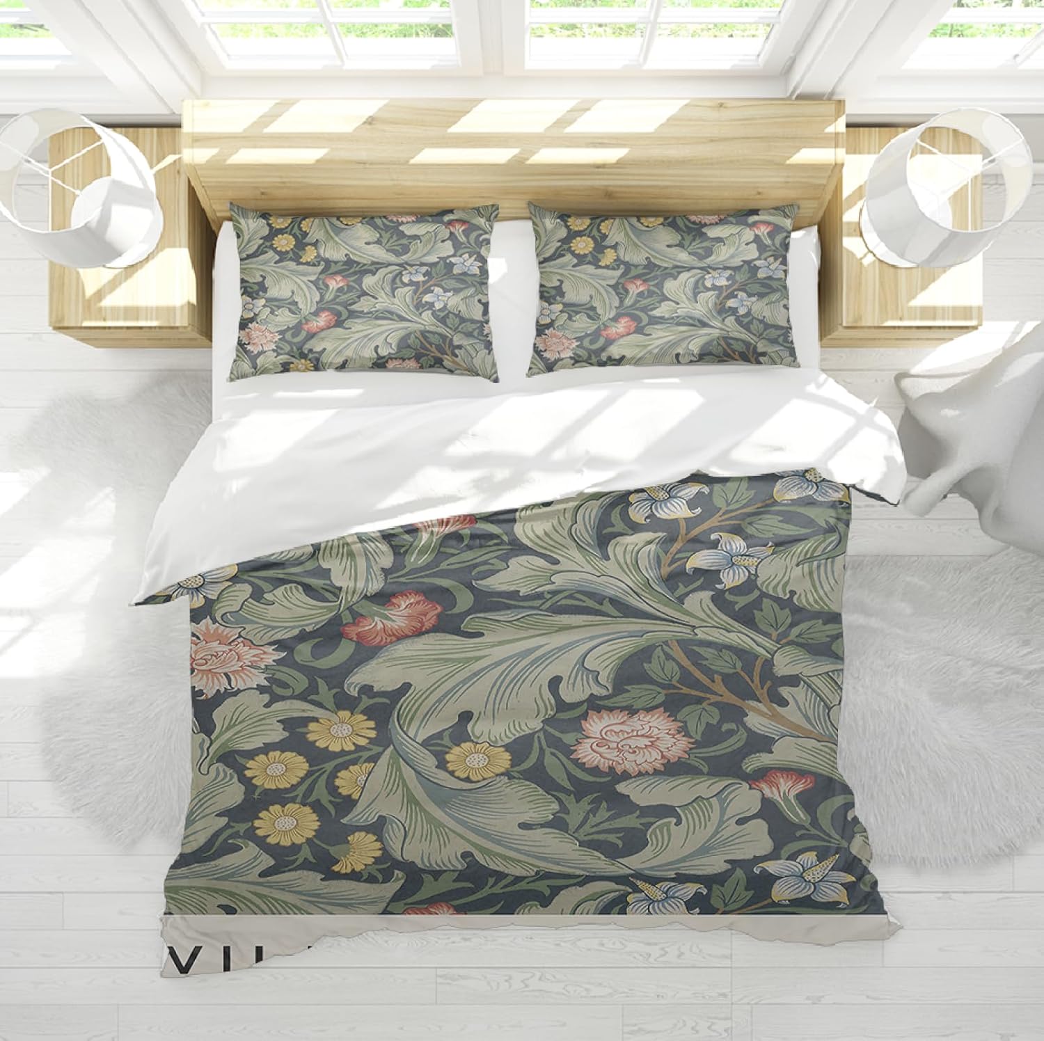 HOBBOY Luxury Floral Duvet Cover Set 3 Pieces