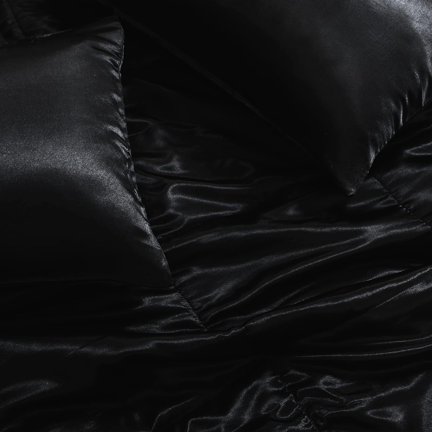 Whale Flotilla Reversible Twin Comforter Set Satin Brushed Black