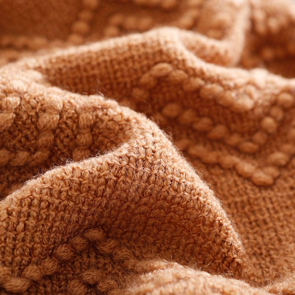 BOURINA Almond Throw Blanket 50x90 Inches Cozy Soft Throw