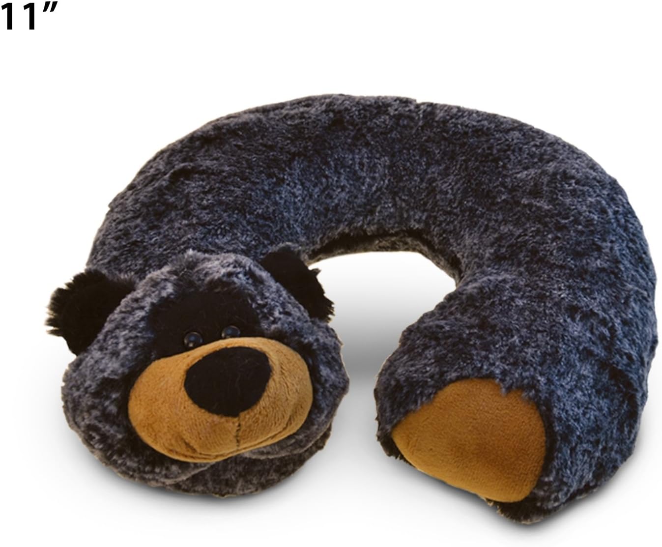 Puzzled Black Bear Plush Travel Pillow and Hat Set