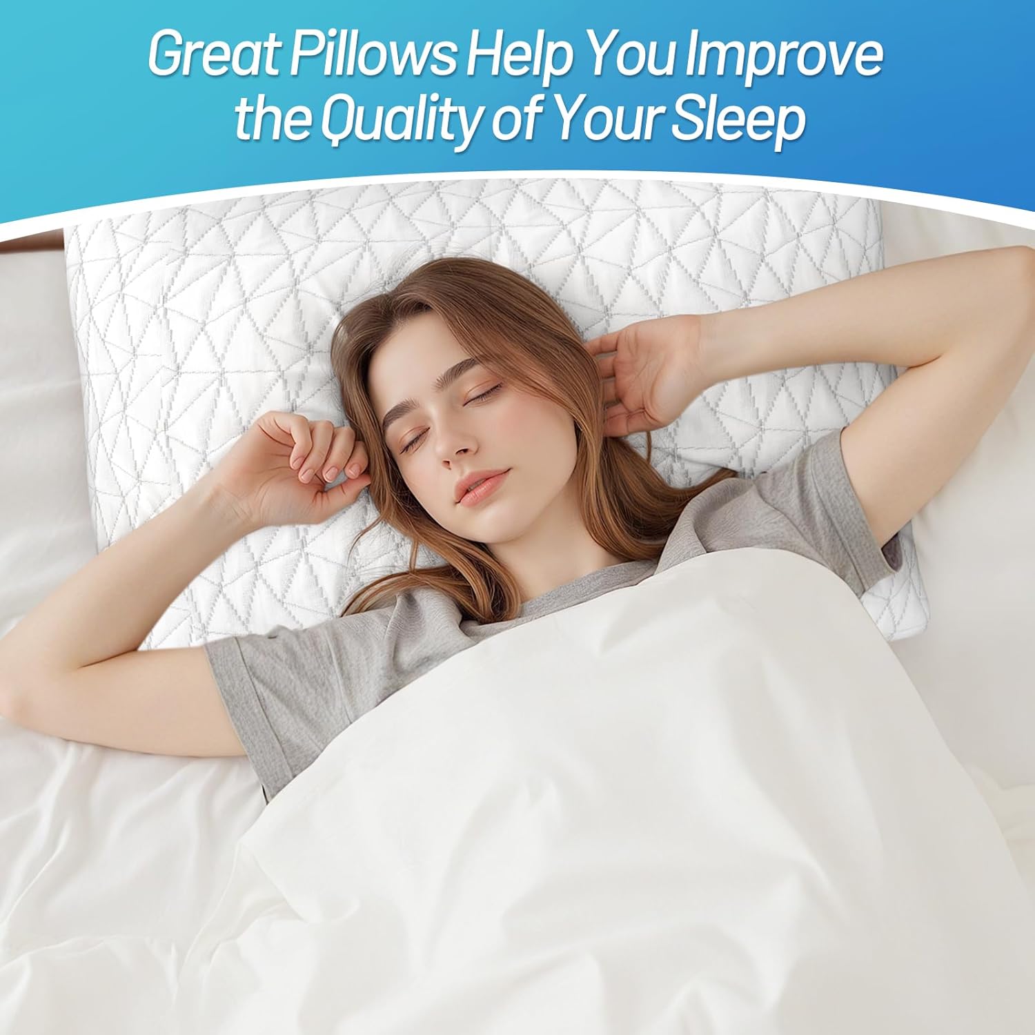 CushyOasis Shredded Memory Foam Queen Pillow
