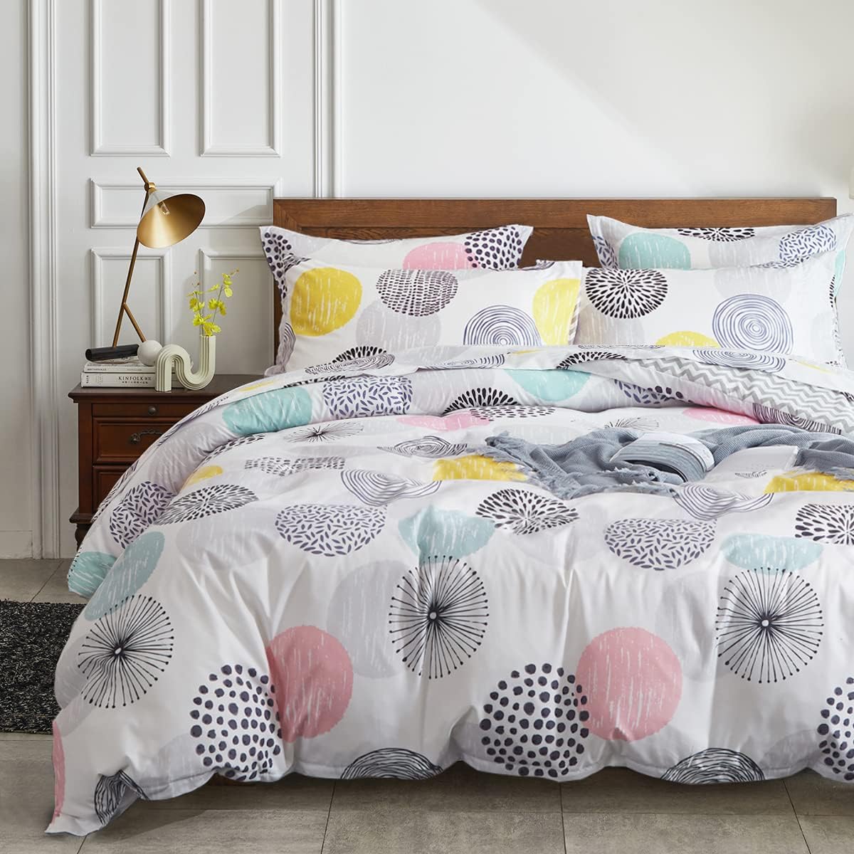 UOZZI BEDDING 7-Piece Queen Comforter Sheet Set