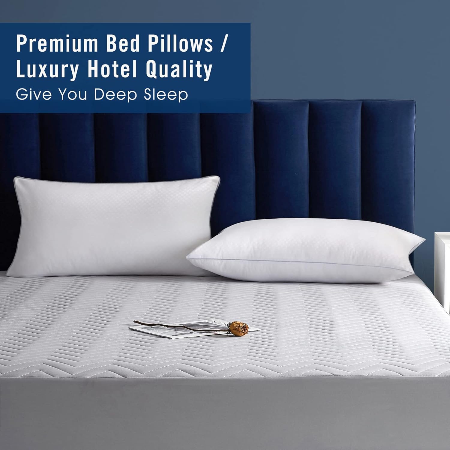 Piwaal Bed Pillows 2 Pack - Down Alternative Grey