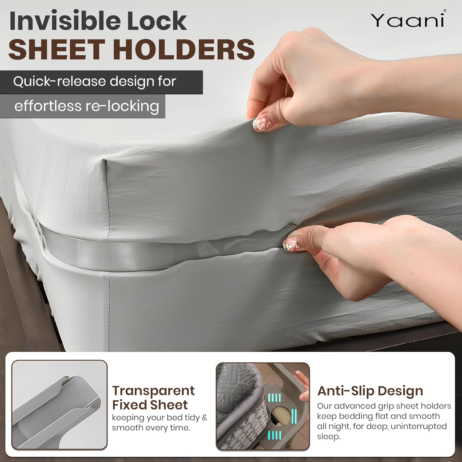 YAANI Lock Sheet Holders Set of 4 Universal Fit 1