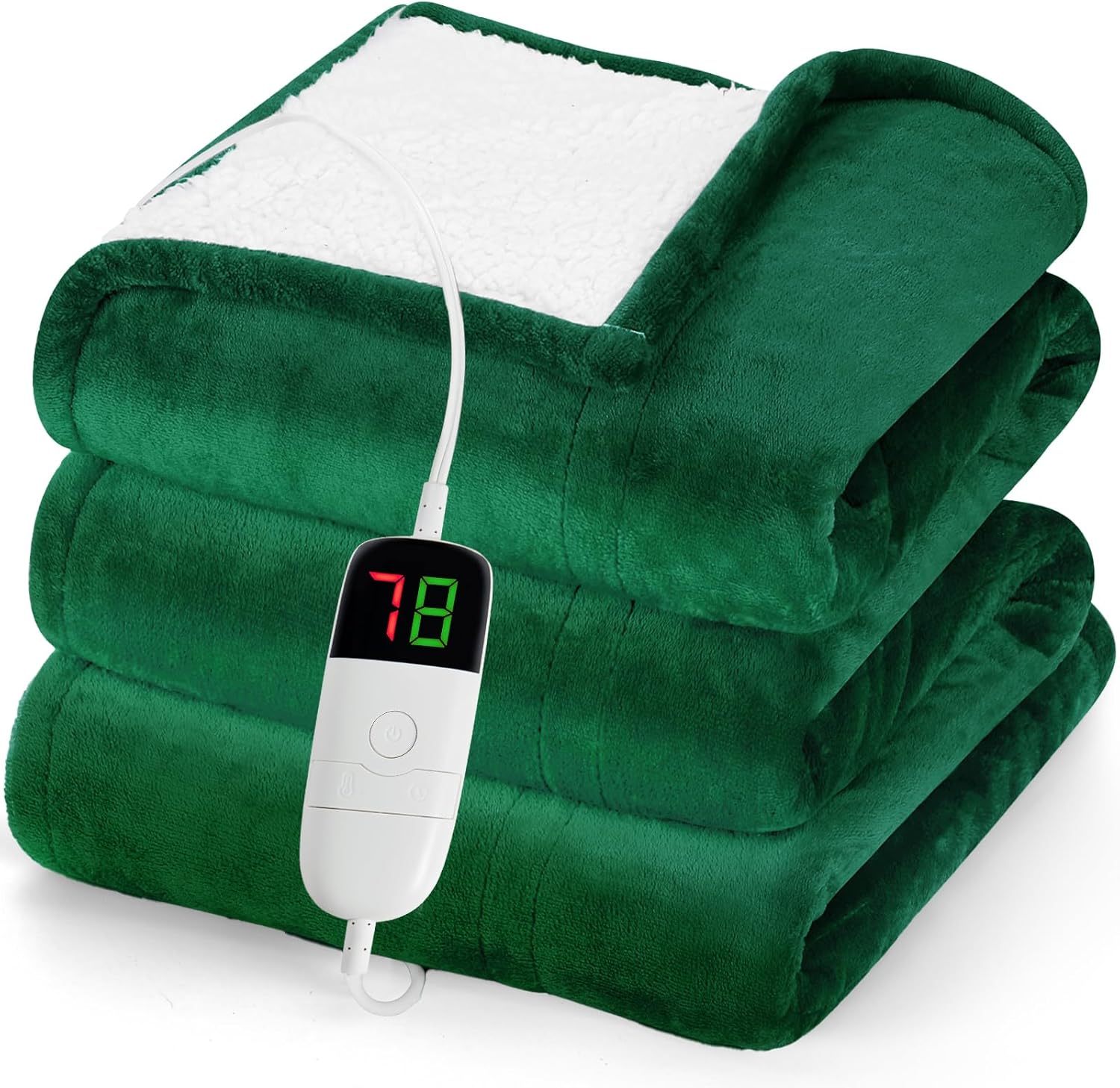 Greenoak Heated Blanket 62x84 10 Heat Levels Auto-Off Safety