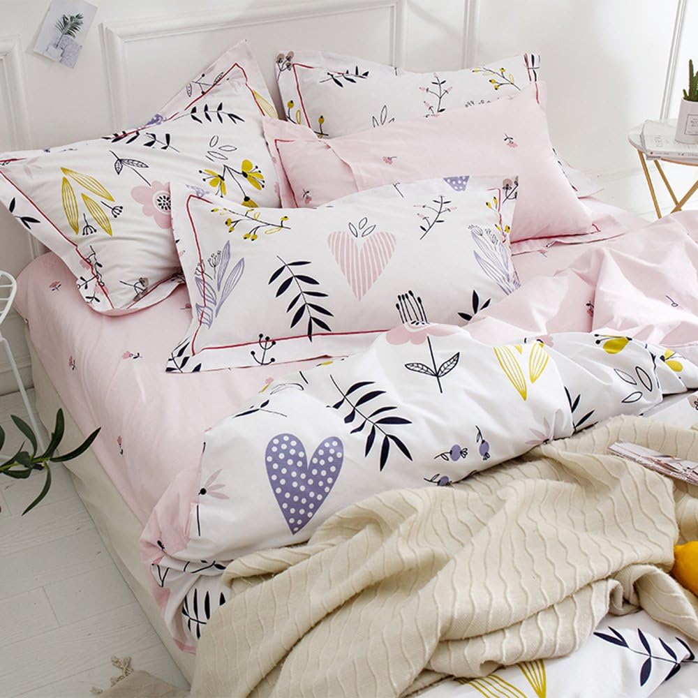 HIGHBUY Cotton Floral Pillowcases Set of 2