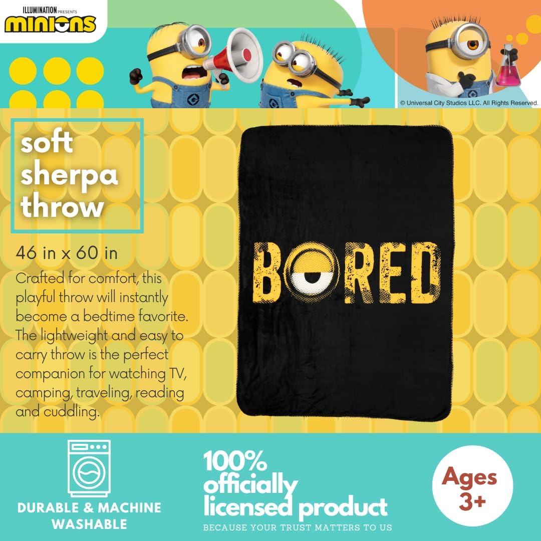Franco Minions Kids Bedding Soft Plush Sherpa Throw