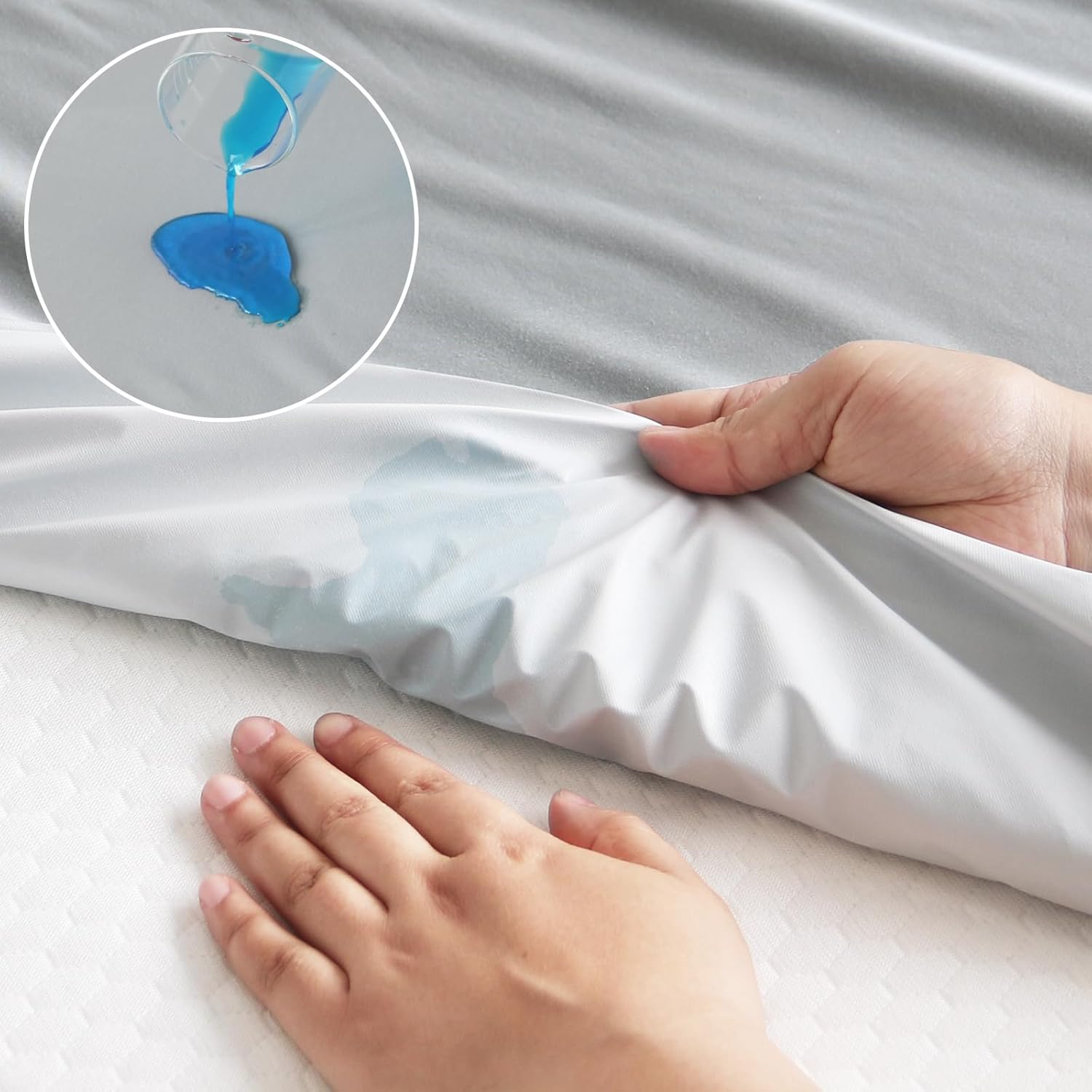 Magik Kover Twin Mattress Protector Waterproof 2 Pack Grey