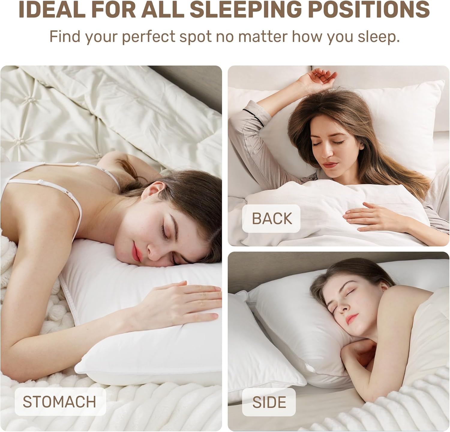 UNIKOME Luxury Hotel Bed Pillows Set of 2