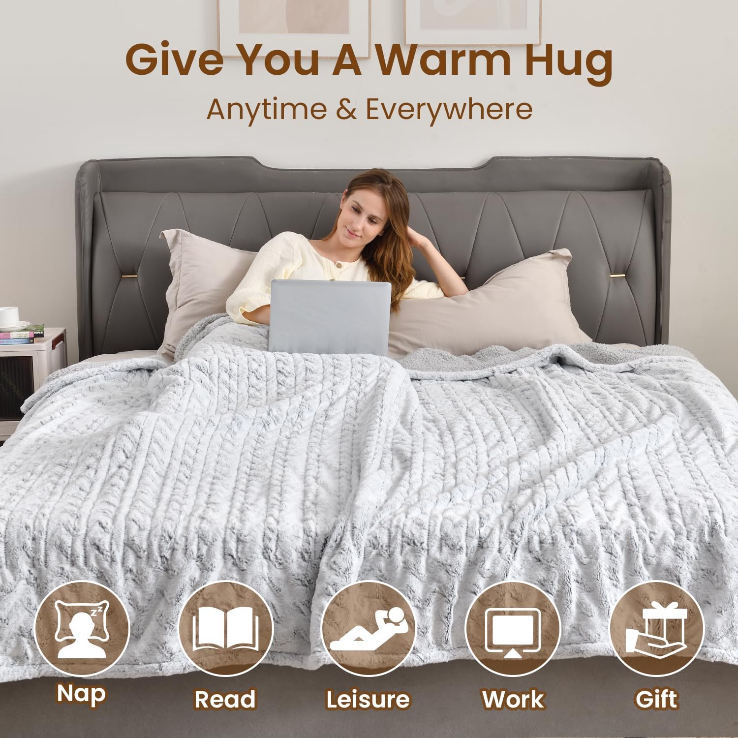 Bearhug King Size Electric Blanket with Dual Controllers