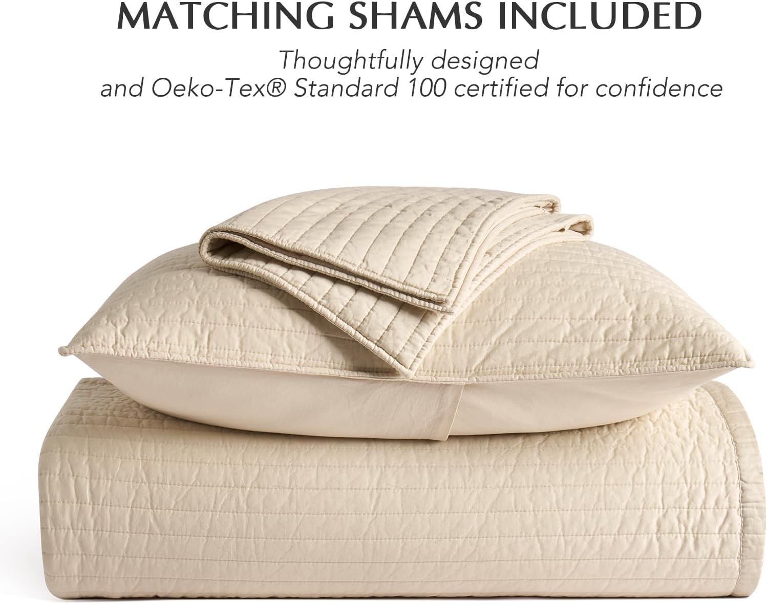 EVERGRACEHOME Cotton Sateen Quilt Set Queen Size