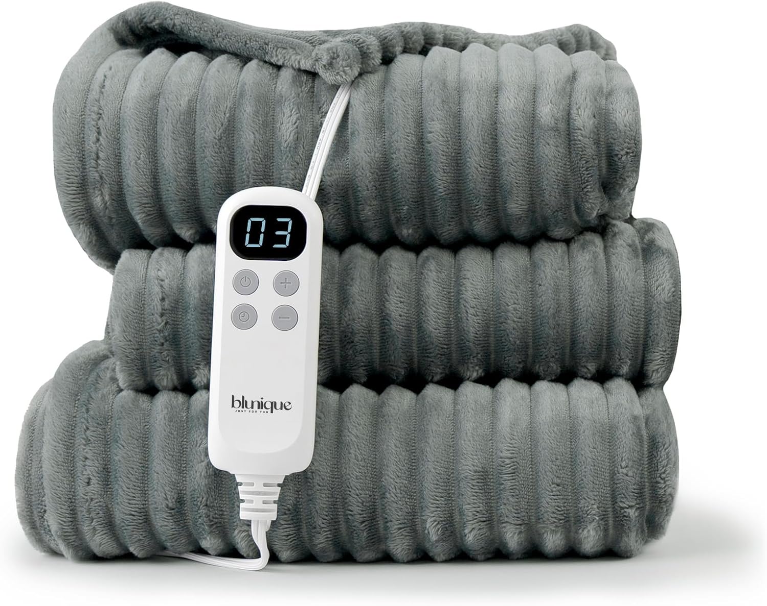 Blunique Heated Blanket Electric Throw 50x60 Inches Sherpa Fleece