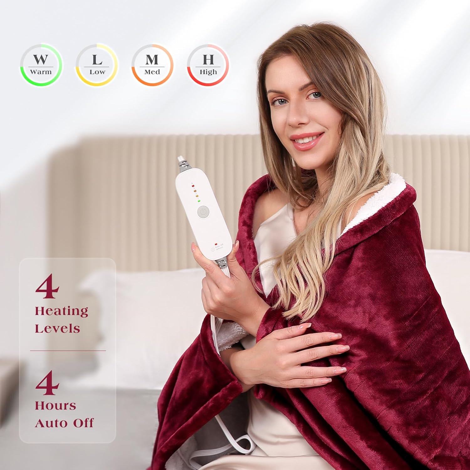 CURECURE 50 x 60 Electric Heated Throw Blanket