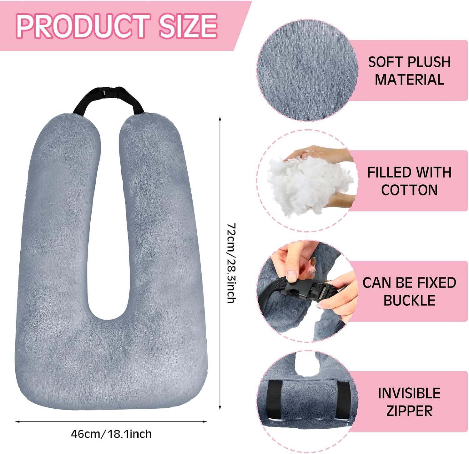 Barydat 2 Pcs Travel Pillow for Car Back Seat