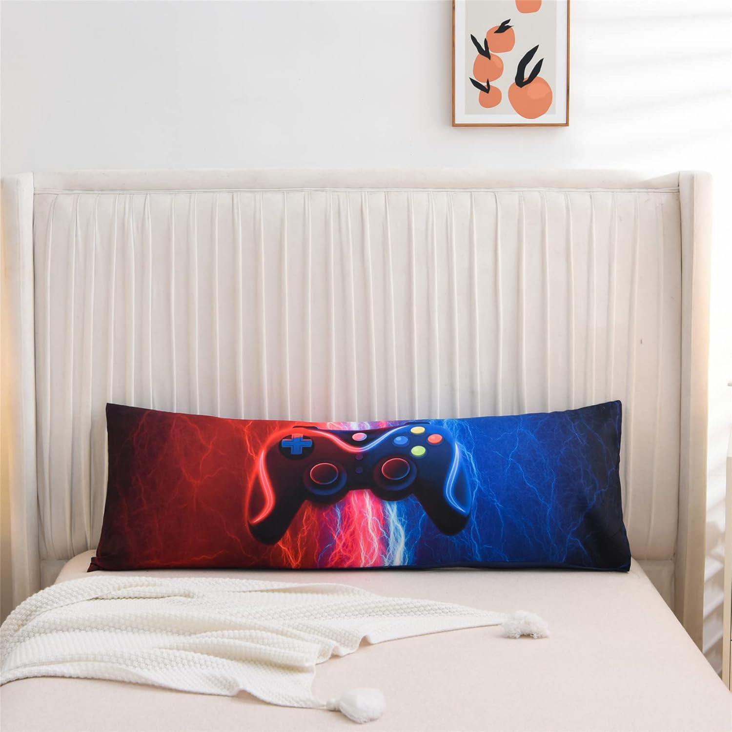 Meeting Story Gamer Pillow Cover for Boys Adults Red-Blue
