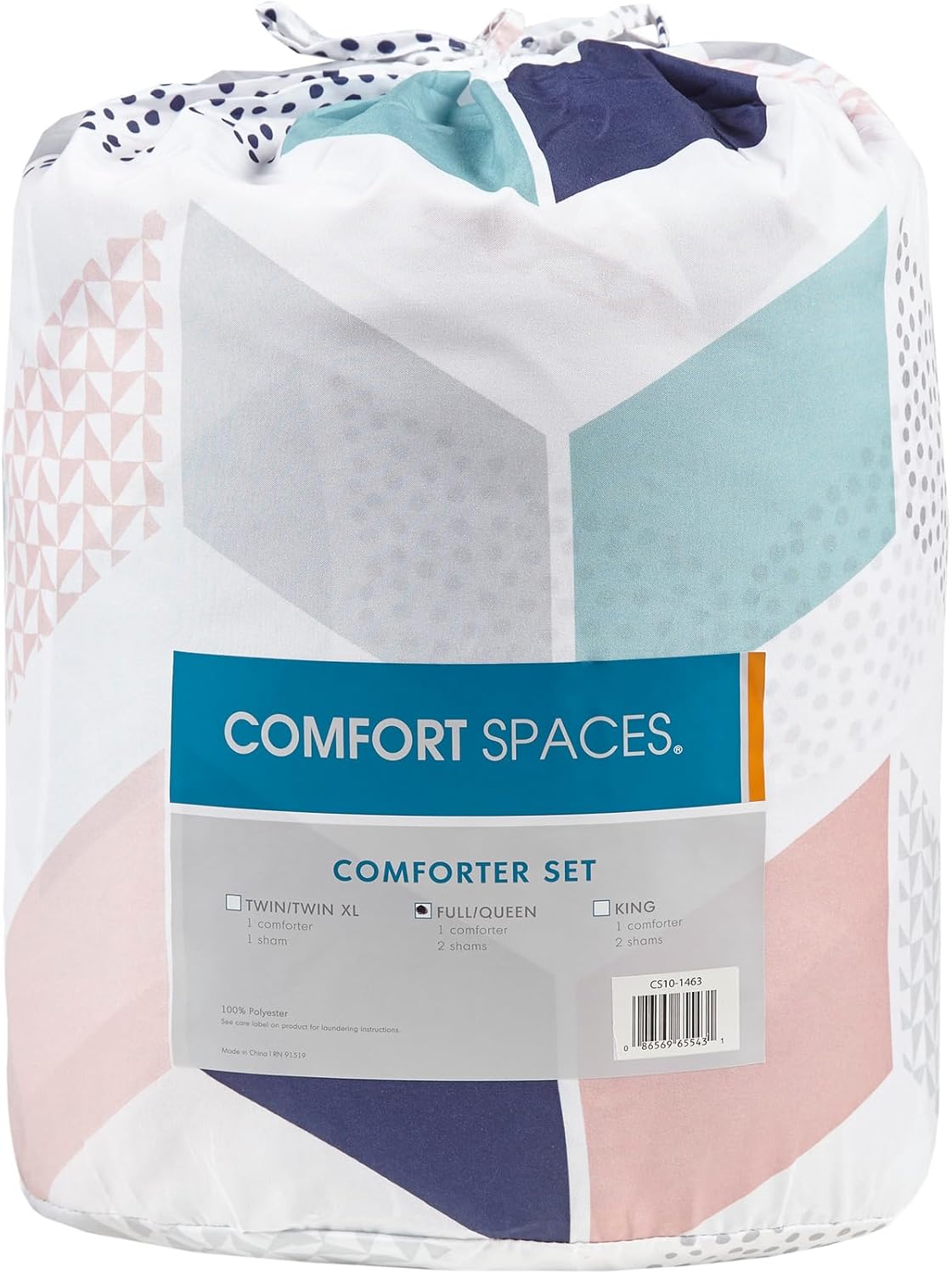 Comfort Spaces Kylar Cozy Comforter Set with Blush Ruching