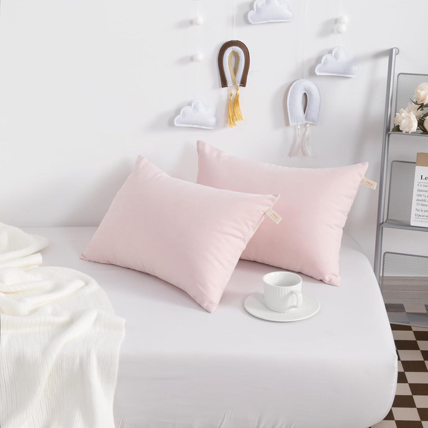NTBAY Tiny Pillows 7x11 Microfiber Travel Pet Pillows Pink