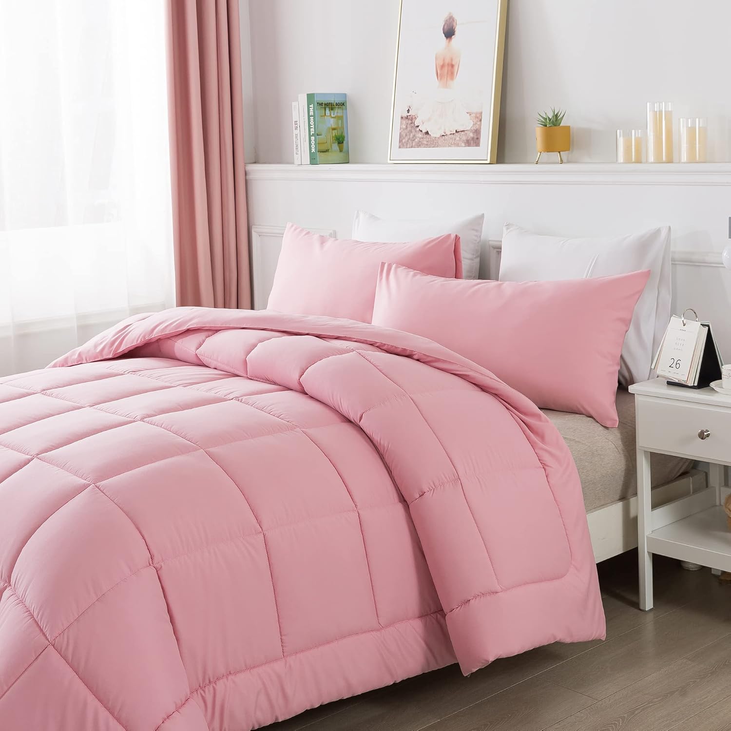 DOWNCOOL Queen Comforter Set with 2 Pillow Cases