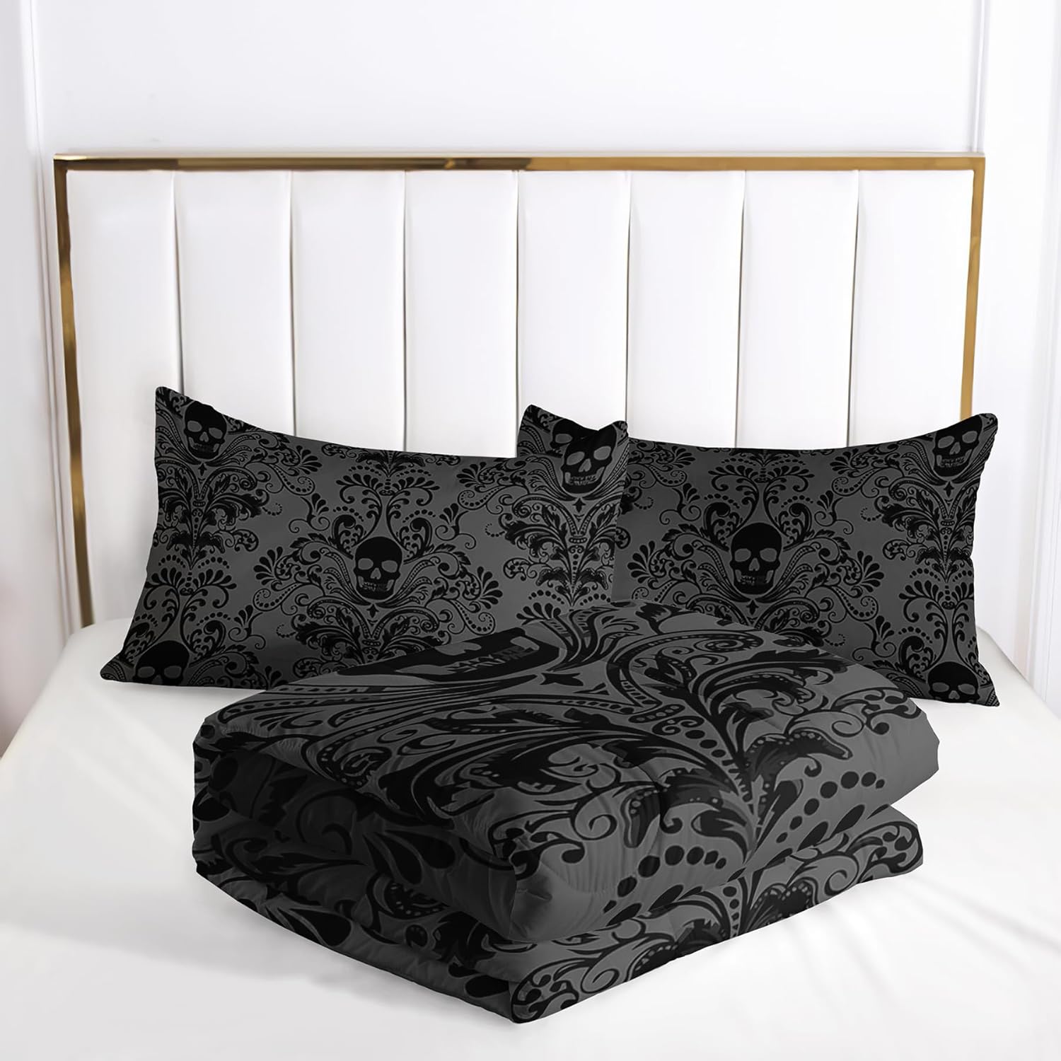 Skull Comforter Set Queen Size with 3D Printed Design