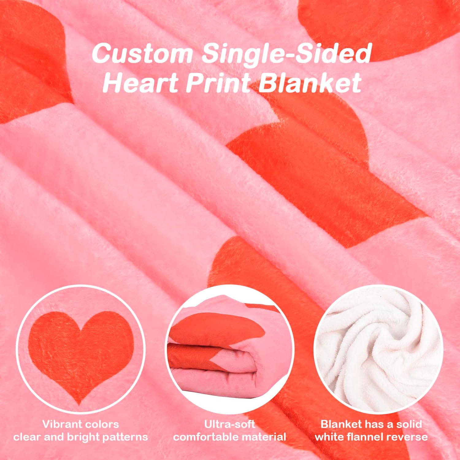 ChezMax Heart Pillow Blanket - Pink 2-in-1 Set