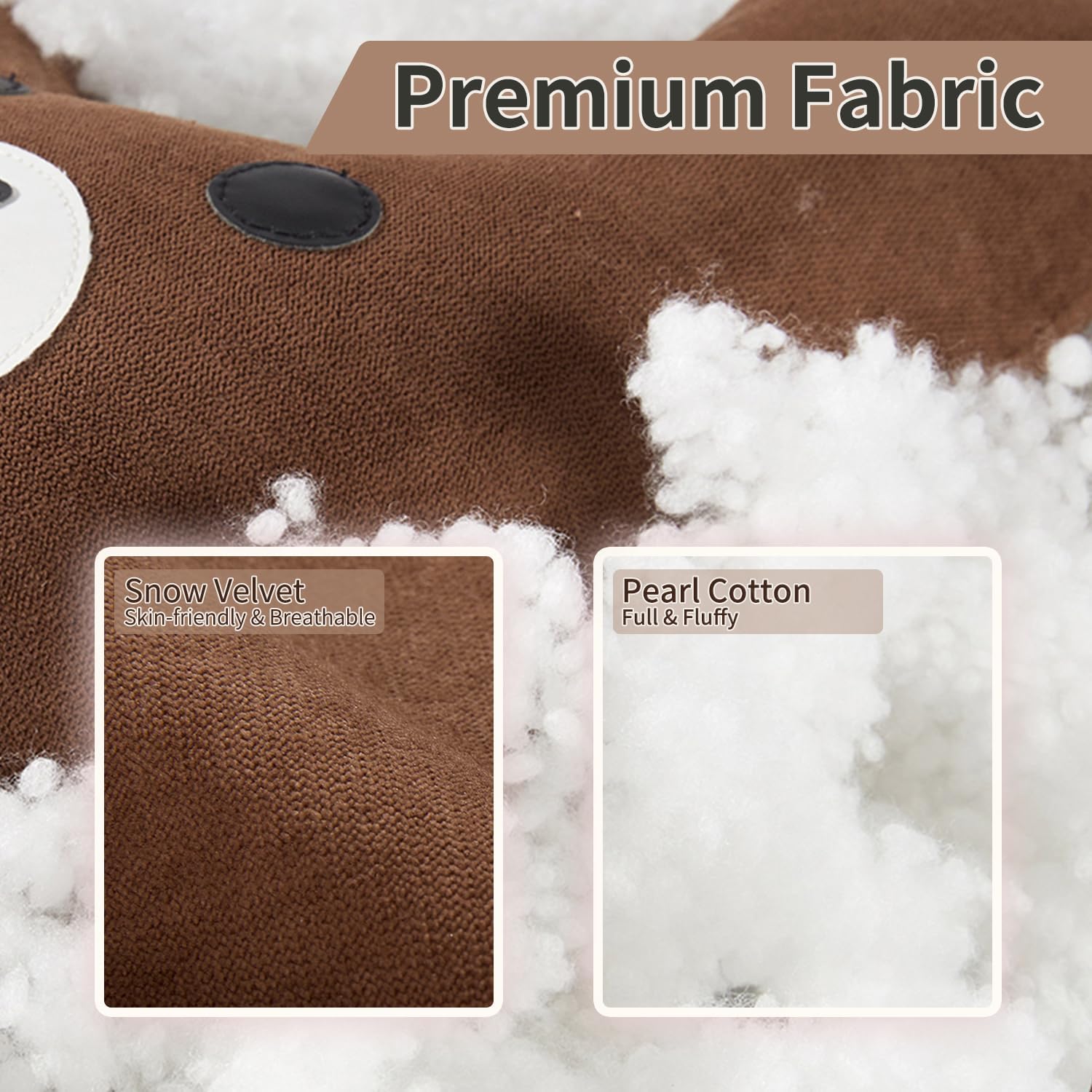 Y-Shape Kids Travel Pillow with Adjustable Belt Brown