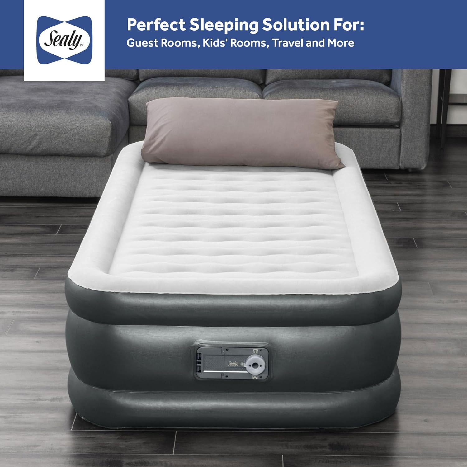 Sealy Twin-Sized 18 Air Mattress with Pump and Storage